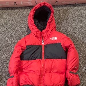 The North Face Kids' Red and Black Hooded Jacket